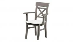 maison bleue Holzstuhl massiv Florian | Grau / Weiß Ja