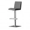 Barstuhl Elena | Grau eckig nach außen gewölbter Sitz