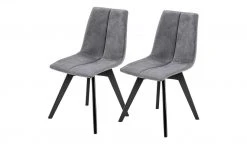 Woodford Polsterstuhl, 2er-Set Marven | Grau Buche kolonial