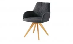 Woodford Polsterstuhl mit Armlehne Bristol | Schwarz Eiche Ja