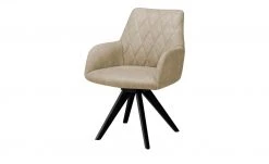 Woodford Polsterstuhl mit Armlehne Bristol | Sand (Beige) Schwarz Ja