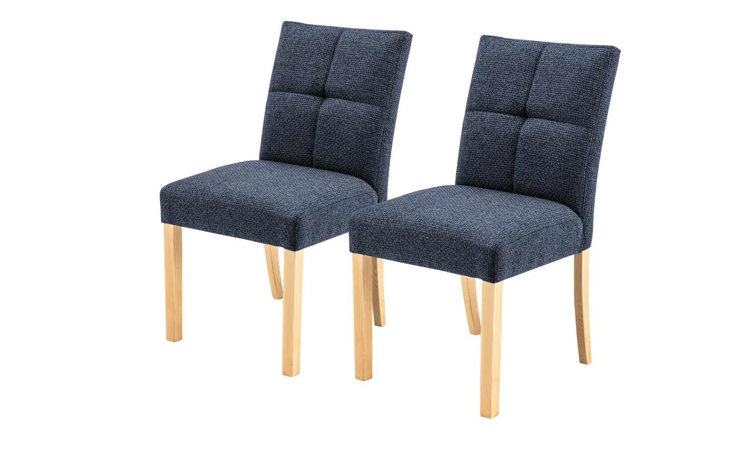 Woodford 2er Set Polsterstuhl Mako | Webstoff grob Nachtblau Buche natur 3 Woodford 2er Set Polsterstuhl Mako | Webstoff grob Nachtblau Buche natur