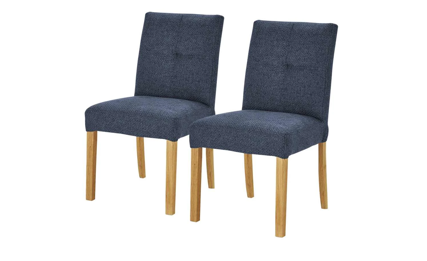 Woodford 2er Set Polsterstuhl Mako | Webstoff grob Nachtblau Eiche geölt 4 Woodford 2er Set Polsterstuhl Mako | Webstoff grob Nachtblau Eiche geölt – Bild 2