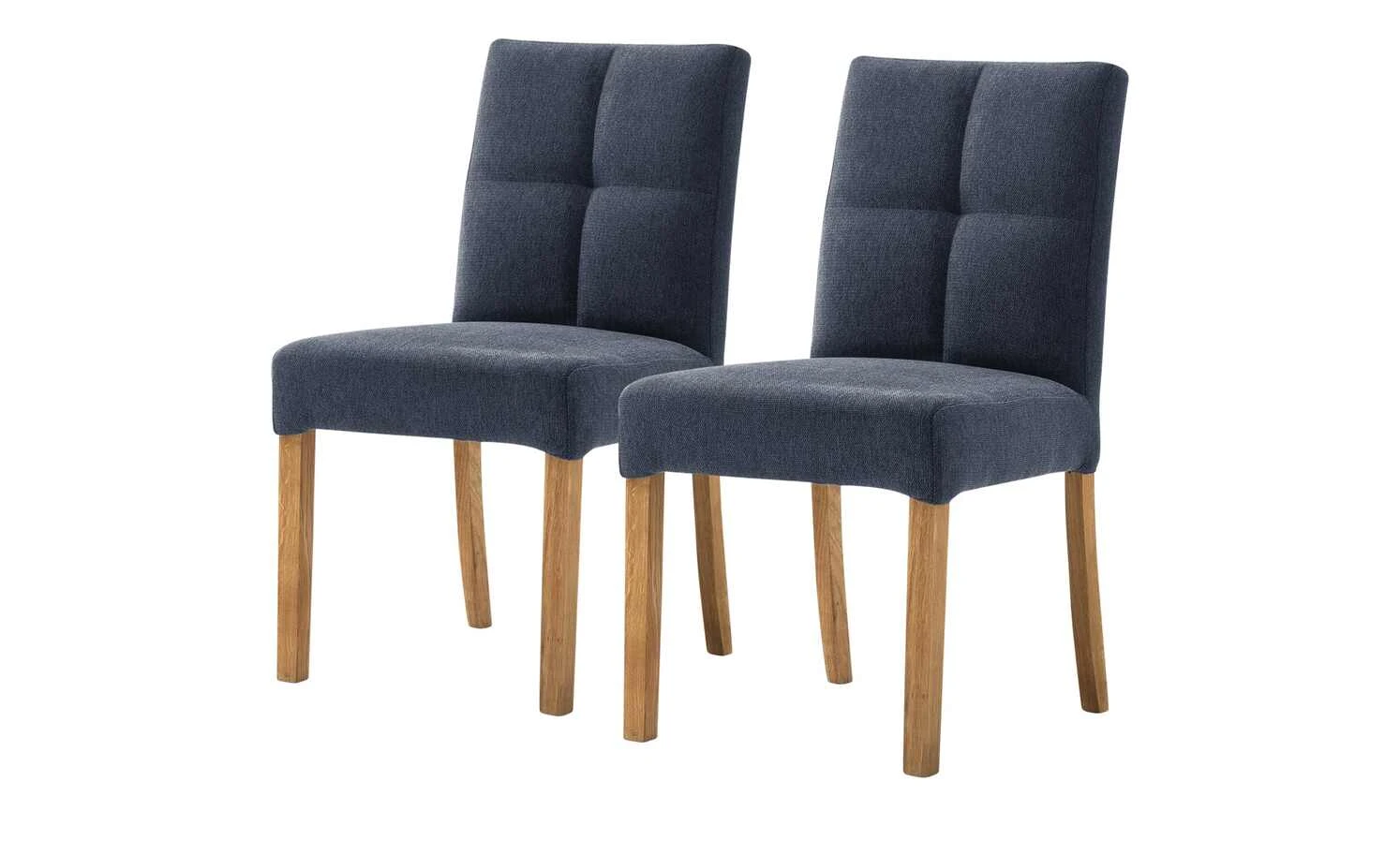 Woodford 2er Set Polsterstuhl Mako | Webstoff fein Nachtblau Eiche geölt 3 Woodford 2er Set Polsterstuhl Mako | Webstoff fein Nachtblau Eiche geölt