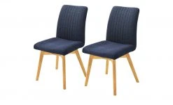 Woodford 2er Set Polsterstuhl Menda | Nachtblau Wildeiche Nein Nein