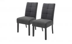 Woodford 2er Set Polsterstuhl Renaldo | Anthrazit Buche Schwarz