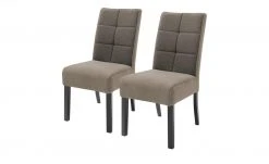 Woodford 2er Set Polsterstuhl Renaldo | Cappuccino (Braun) Buche Schwarz