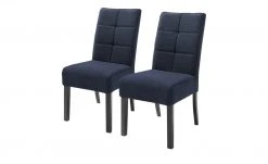 Woodford 2er Set Polsterstuhl Renaldo | Blau Buche Schwarz