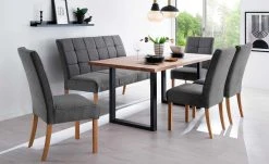 Woodford 2er Set Polsterstuhl Renaldo | Anthrazit Eiche geölt