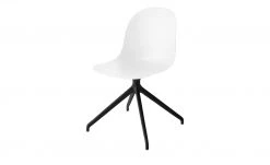 Connubia Schalenstuhl Academy | Schneeweiß 180 Grad drehbar mit Rückstellfunktion Schwarz