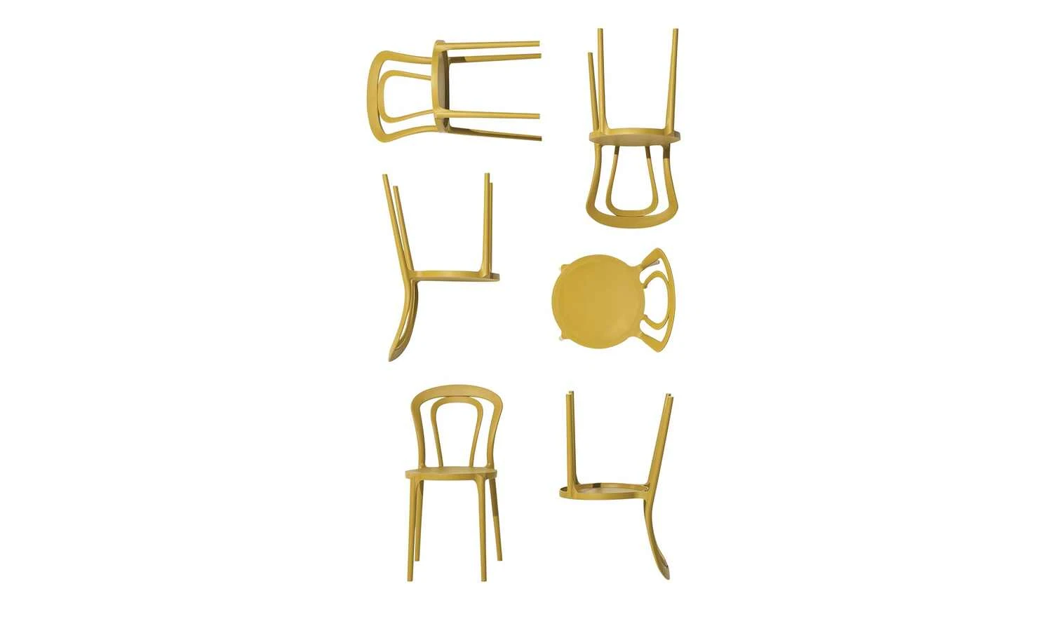 Connubia Stuhl stapelbar Caffe | Senfgelb 6 Connubia Stuhl stapelbar Caffe | Senfgelb – Bild 4