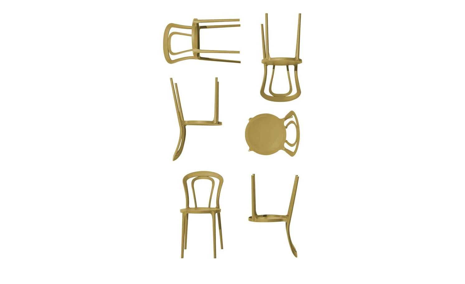 Connubia Stuhl stapelbar Caffe | Senfgelb 3 Connubia Stuhl stapelbar Caffe | Senfgelb