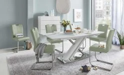 uno Leder-Freischwinger Sammy | Olive (Grün)