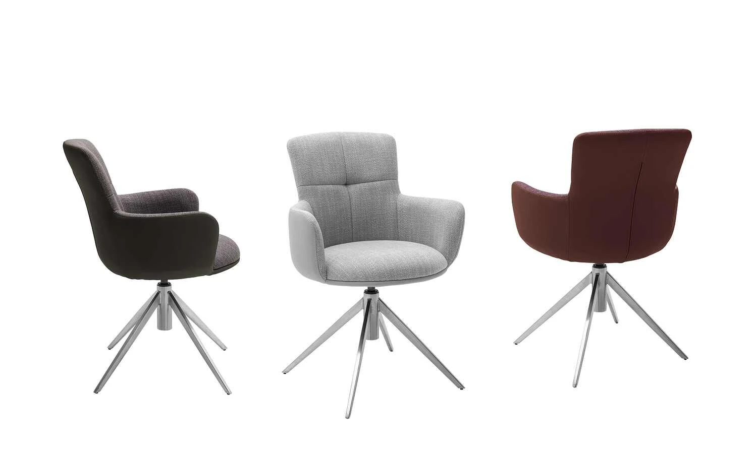 Polsterstuhl drehbar Curo | Merlot (Weinrot) Edelstahl 4 Polsterstuhl drehbar Curo | Merlot (Weinrot) Edelstahl – Bild 2