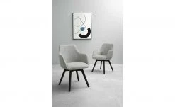 Dine + Mine Polsterstuhl Corby | Lichtgrau Schwarz Nein