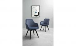 Dine + Mine Polsterstuhl Corby | Nachtblau Schwarz Nein