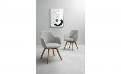 Dine + Mine Polsterstuhl Corby | Lichtgrau Akaziefarbig Nein