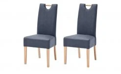 Woodford Polsterstuhl, 2er-Set Mable | Nachtblau Buche