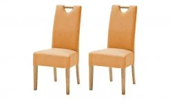 Woodford Polsterstuhl, 2er-Set Mable | Curry (Gelb) Eiche