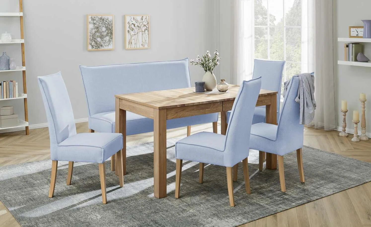 Woodford Polsterstuhl Gerda | Hellblau Eiche 3 Woodford Polsterstuhl Gerda | Hellblau Eiche