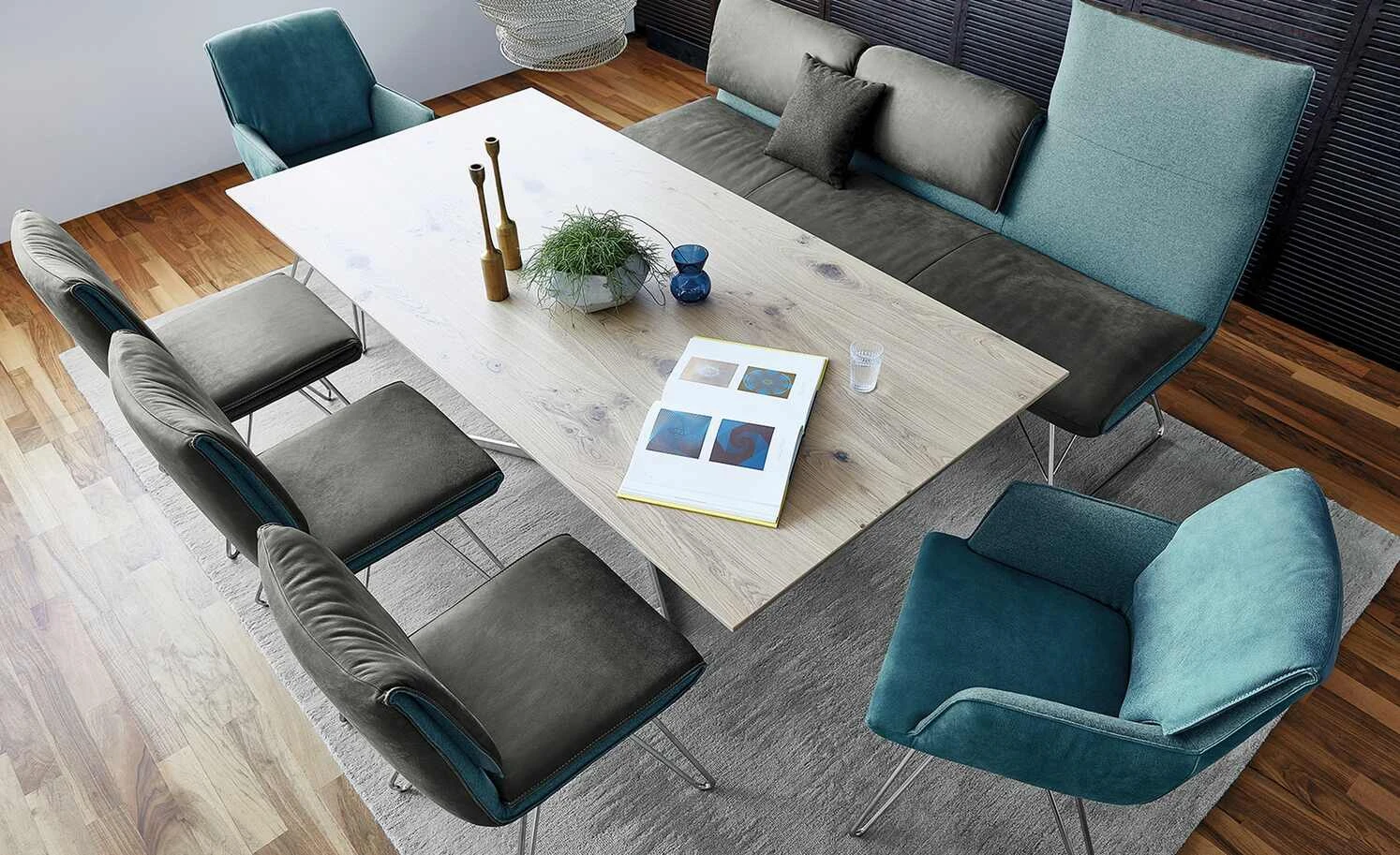 KOINOR Polsterstuhl Cocoon | Türkis / Blau Ja 4 KOINOR Polsterstuhl Cocoon | Türkis / Blau Ja – Bild 2